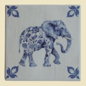 olifant-delfts blauw tegeltje