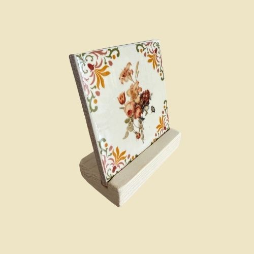 leuk tegeltje met vintage bloemen-studio tegel
