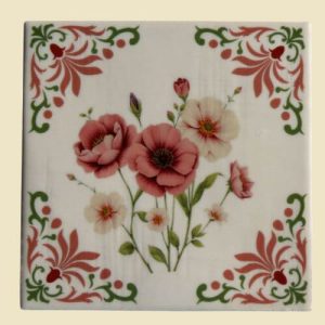 bloemen vintage roze & wit