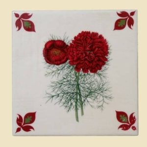 rode bloemen tegeltje-leuke tegeltjes