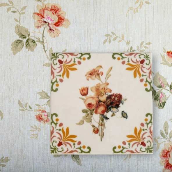 vintage bosje bloemen kunst aan de muur